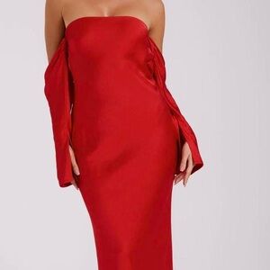 Meshki Vee Dress Red